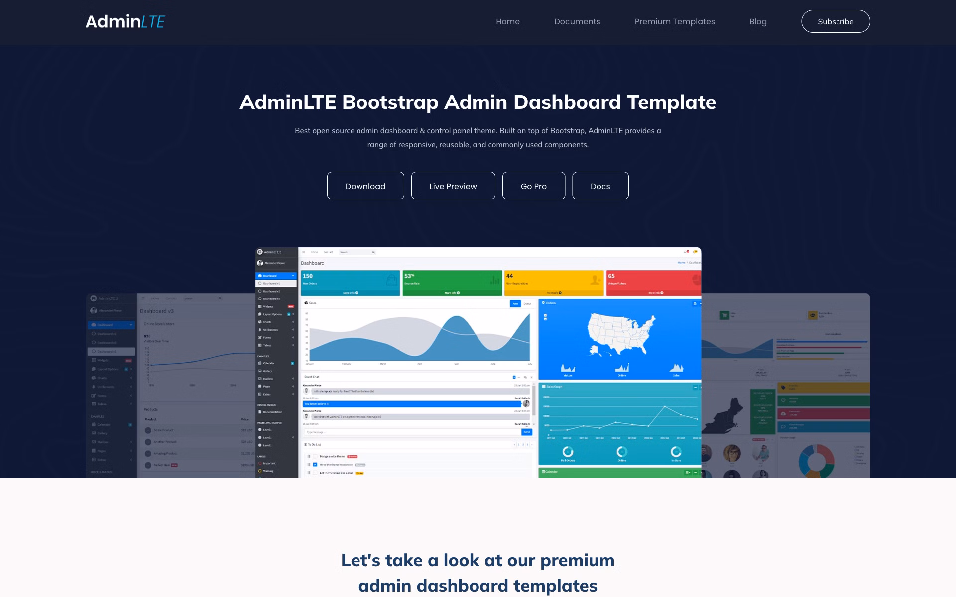 AdminLTE example site