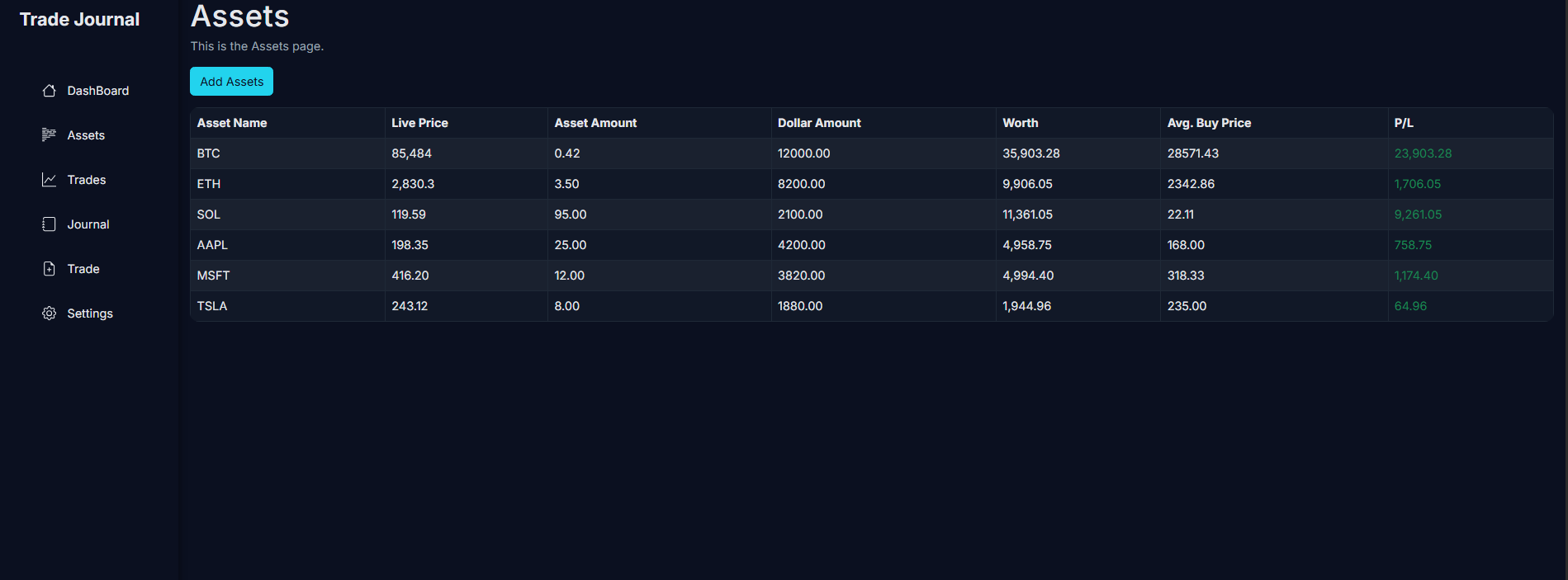 Investment Tracker preview